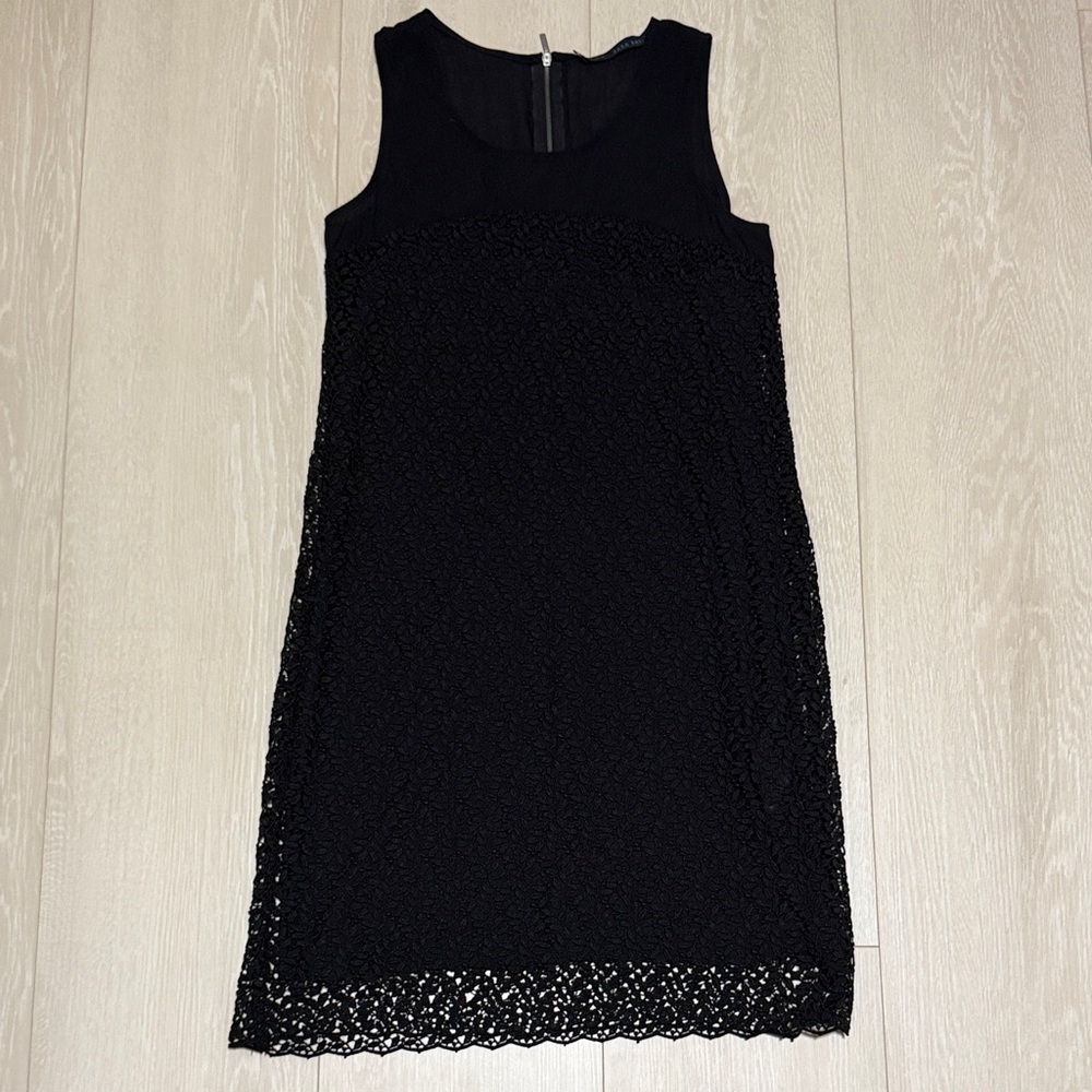 Zara Lace Detailed Black Mini Dress